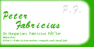 peter fabricius business card
